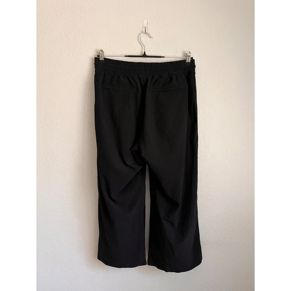 Athleta Avenue Wide Leg Crop Pant in Black Size US 10